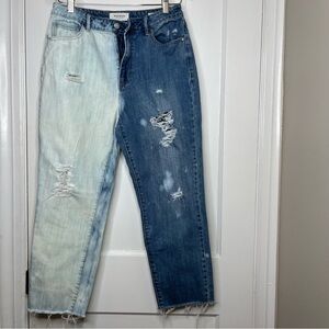 Pacsun Mom Jeans Womens 29 High Rise Straight Leg Two Toned
